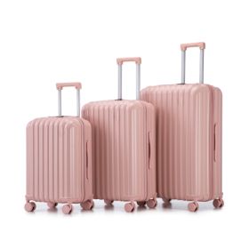 20  24  28  3 Pcs  Set In ABS Spinner Wheel Luggage, Carry On Suitcase, With Cup Holder & USB Port  Phone Holder
