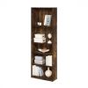 5-Shelf Bookcase in Medium Brown Wood Finish