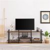 Modern Industrial Metal Wood Entertainment Center TV Stand for TV up to 60-inch