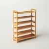 Solid Wood 6-Shelf Shoe Rack