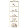 Narrow Glass Shelf Bookcase