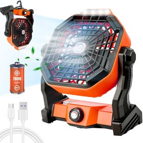 USB Rechargeable Camping Fan with LED Lantern – Portable, Adjustable Speed, 6–25 Hour Runtime