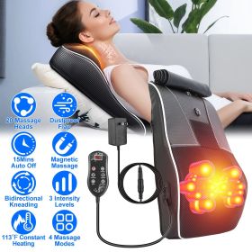 3D Shiatsu Back Massager Pillow with Heat – Full Body Kneading Massager for Neck, Back, Waist, Arms, Abdomen & Calves
