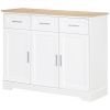 HOMCOM Modern Kitchen Sideboard Buffet Cabinet White Storage Island Dining Room Living Room Furniture