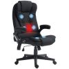 Black Linen Massage Office Chair – High Back Recliner with Heat, Vibration, Remote Control & Padded Armrests
