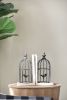Distressed Black Bird Cage Bookend