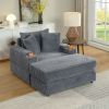 Sofa with 2 toss pillows and a ottoman