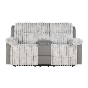 Bruni Grey Console Reclining Loveseat