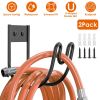 2-Pack Heavy-Duty Stainless Steel Garden Hose Holders – Wall-Mount Hose Hooks & Metal Organizers for Water Hoses and Extension Cords