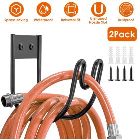 2-Pack Heavy-Duty Stainless Steel Garden Hose Holders – Wall-Mount Hose Hooks & Metal Organizers for Water Hoses and Extension Cords