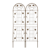 2 Pack Metal Garden Trellis 71" x 19.7" Rustproof Trellis for Climbing Plants Outdoor Flower Support Brown