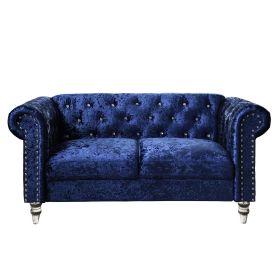 Anina Blue Velvet Loveseat