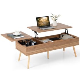 47-Inch Lift-Top Coffee Table with 2 Hidden Storage Compartments