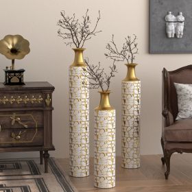 Floor Vases Gold Large Vases - 32/28/24 inch decorative high vases set of 3 for home decor Vintage Large vases representing twigs Twigs dried flo