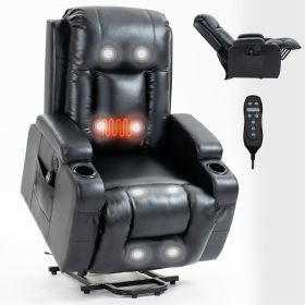 Infinite Position Up to 350 LBS Power Lift Recliner Chair for Elderly, Heavy Duty Motion Mechanism with 8-Point Vibration Massage and Lumbar Heating