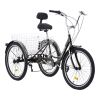 VEVOR Adult Tricycles Bike, 7 Speed Adult Trikes, 20 Inch Three-Wheeled Bicycles, Carbon Steel Cruiser Bike with Basket and Adjustable Seat