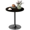 HOMCOM Round Dining Table for 2-4 People, Small Kitchen Table with Wood Grain Top, Black