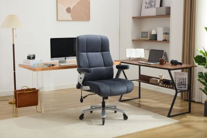 Big and Tall Office Chair 500lbs with Adjustable Lumbar Support, Fabric Executive Computer Chair with 2D Flip-up Armrests