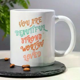 Inspirational Affirmations Coffee Mug - 11oz Ceramic Cup with Positive Quotes for Self-Care, Motivation & Love