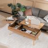 47-Inch Lift-Top Coffee Table with 2 Hidden Storage Compartments