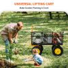 VEVOR Steel Garden Cart, Heavy Duty 1400 lbs Capacity, with Removable Mesh Sides to Convert into Flatbed