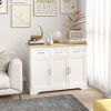 HOMCOM Modern Kitchen Sideboard Buffet Cabinet White Storage Island Dining Room Living Room Furniture