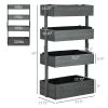 Outsunny 4-Tier Wooden Garden Box, Self-Draining, Fabric Bottom, Tiered Save Space, Planter Box for Flowers, Vegetables, Herbs, Gray