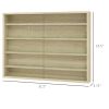 HOMCOM 5-Tier Display Cabinet, Wall-Mounted Display Case with 2 Glass Doors and Adjustable Shelves, Oak