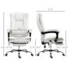Vinsetto Massage Office Chair with 6 Points and Heat, Reclining Computer Chair with Adjustable Height and Footrest, White