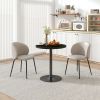 HOMCOM Round Dining Table for 2-4 People, Small Kitchen Table with Wood Grain Top, Black