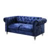 Anina Blue Velvet Loveseat