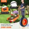 VEVOR Wheelbarrow Cart, 5 Cu. Ft. Load & 397 lbs Capacity, 2 Wheels Garden Dump Cart, Garden Wagon with Handle & 10" Wide Track Wheels
