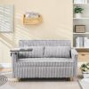 The pull-out and push-in gray corduroy sofa