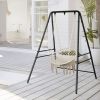 133*137*180cm Wrought Iron Four-Legged Standing 200kg Three Rings Hanging Chair Frame Black