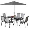 Outdoor dining table and chair package with umbrella ( Amazon Shipping)(Prohibited by WalMart)