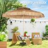 10 ft. Hula Thatched Tiki Patio Outdoor Umbrella with 8 Ribs, UPF30+, for Garden, Backyard, Deck, Pool, Natural