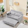 The pull-out and push-in gray corduroy sofa