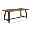 Outdoor Dining Set,Dining Chair Set of 6(Gray)+Acacia Wood Dining Table