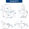 Up to 350 LBS Chenille Power Lift Recliner Chair, Heavy Duty Motion Mechanism with 8-Point Vibration Massage and Lumbar Heating, USB and Type-C Ports