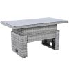 Outdoor Furniture Set Patio Rattan Furniture Set with an Adjustable Table, Recliners with Extendable Side Tables, and Two Ottomans For Patio, Lawn