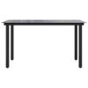 Patio Dining Table Black 78.7"x39.4"x29.1" Steel and Tempered Glass