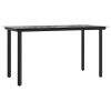Patio Dining Table Black 78.7"x39.4"x29.1" Steel and Tempered Glass