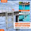 VEVOR Dock Ladder, Retractable 5 Steps, 350 lbs Load Capacity, Aluminum Alloy Pontoon Boat Ladder with 66.9''-78.9'' Adjustable Height