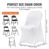 VEVOR White Stretch Spandex Chair Covers - 12 PCS, Folding Kitchen Chairs Cover, Universal Washable Slipcovers Protector, Removable Chair Seat Covers