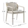 Outdoor Dining Set,Dining Chair Set of 6(Gray)+Acacia Wood Dining Table