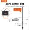 360° Swivel Campfire Grill – Heavy-Duty Steel Cooking Grate for Fire Pits & Open Fire Cooking