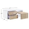 Rectangular Coffee Table with Pull-Out Table