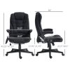 Black Linen Massage Office Chair – High Back Recliner with Heat, Vibration, Remote Control & Padded Armrests