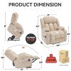 Up to 350 LBS Chenille Power Lift Recliner Chair, Heavy Duty Motion Mechanism with 8-Point Vibration Massage and Lumbar Heating, USB and Type-C Ports