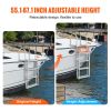 VEVOR Dock Ladder, Retractable 5 Steps, 350 lbs Load Capacity, Aluminum Alloy Pontoon Boat Ladder with 66.9''-78.9'' Adjustable Height